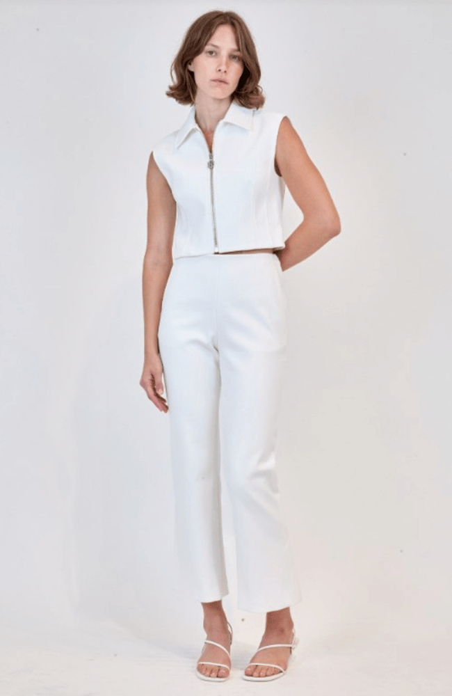 EVIE CROPPED PANT in IVORY-SIMKHAI-FLOW by nicole
