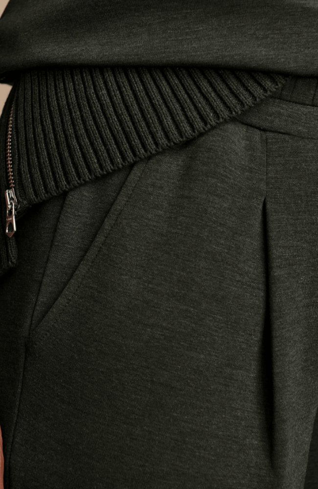 EXTRA WIDE LEG PANT 29.5" in OLIVE MARL-Varley-FLOW by nicole