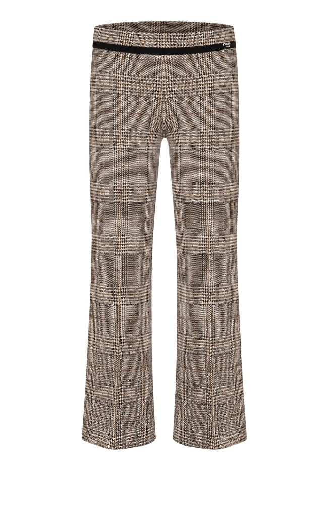 FAITH PANT in BEIGE/GOLD GLENCHECK-CAMBIO-FLOW by nicole