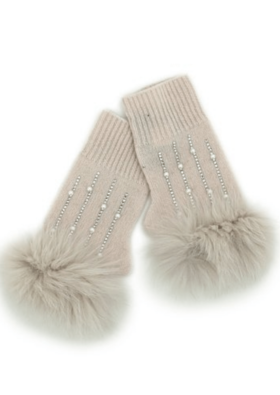 FINGERLESS GLOVES WITH PEARLS-MITCHIES-FLOW by nicole