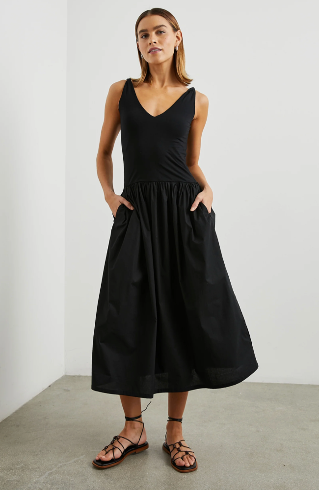 FRANCA DRESS in BLACK-RAILS-FLOW by nicole