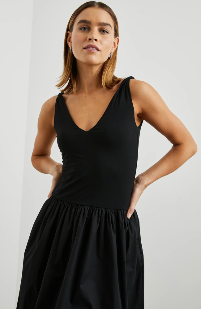 FRANCA DRESS in BLACK-RAILS-FLOW by nicole