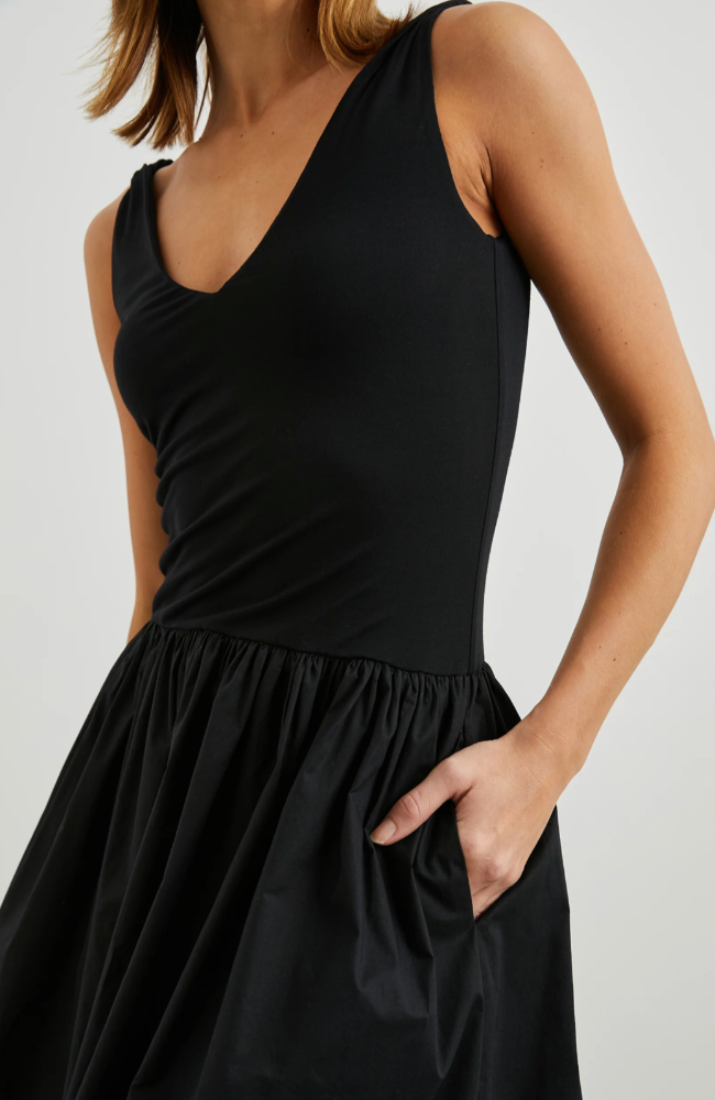 FRANCA DRESS in BLACK-RAILS-FLOW by nicole
