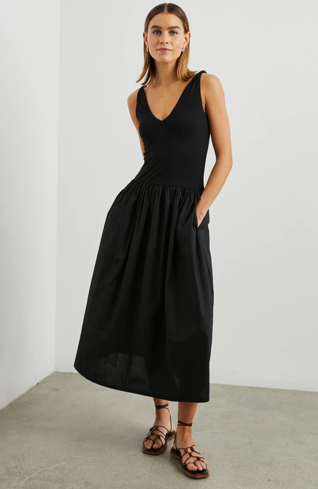 FRANCA DRESS in BLACK-RAILS-FLOW by nicole