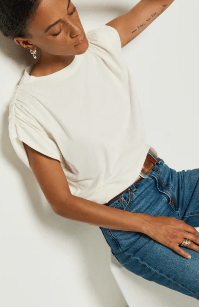 FRANKIE MUSCLE TEE in PORCELAIN-NATION-FLOW by nicole