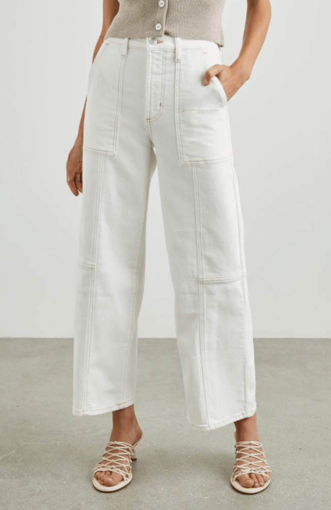 GETTY CROP UTILITY JEAN in VINTAGE ECRU-RAILS-FLOW by nicole