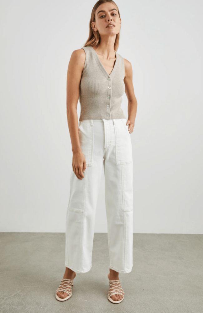 GETTY CROP UTILITY JEAN in VINTAGE ECRU-RAILS-FLOW by nicole