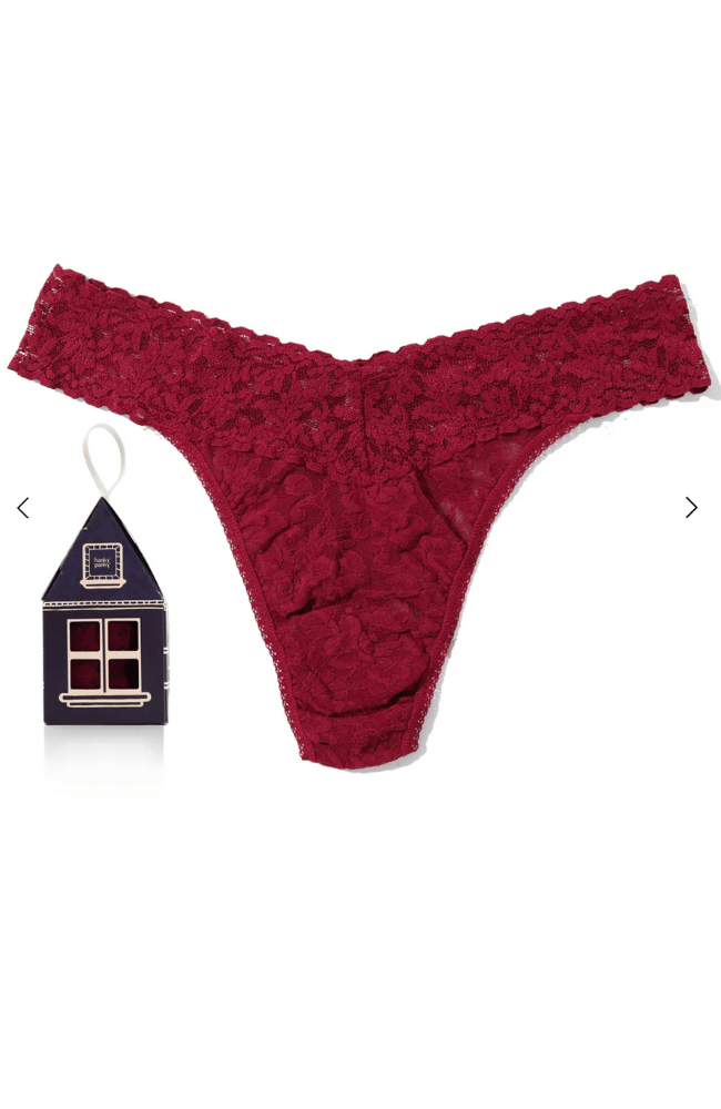 GINGERBREAD HOUSE ORIGINAL RISE THONG in DARK POMEGRANITE-Hanky Panky-FLOW by nicole
