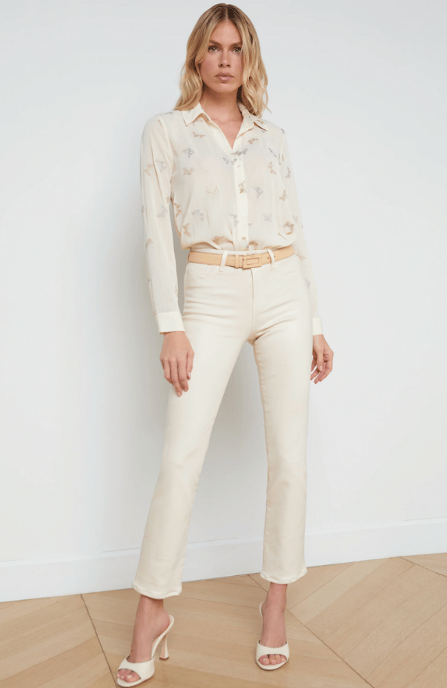 GINNY COATED DENIM - FRENCH VANILLA-L' AGENCE-FLOW by nicole