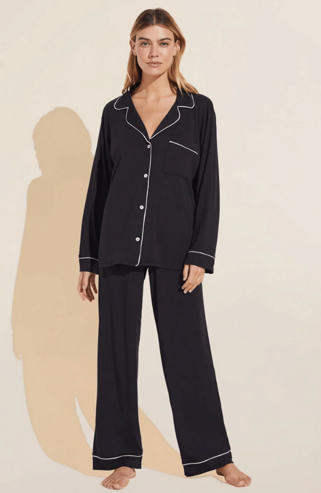 GISELE LONG PJ SET in BLACK/SORBET PINK-EBERJEY-FLOW by nicole