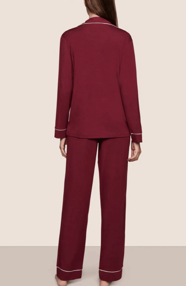 GISELE LONG PJ SET in BORDEAUX IVORY-EBERJEY-FLOW by nicole
