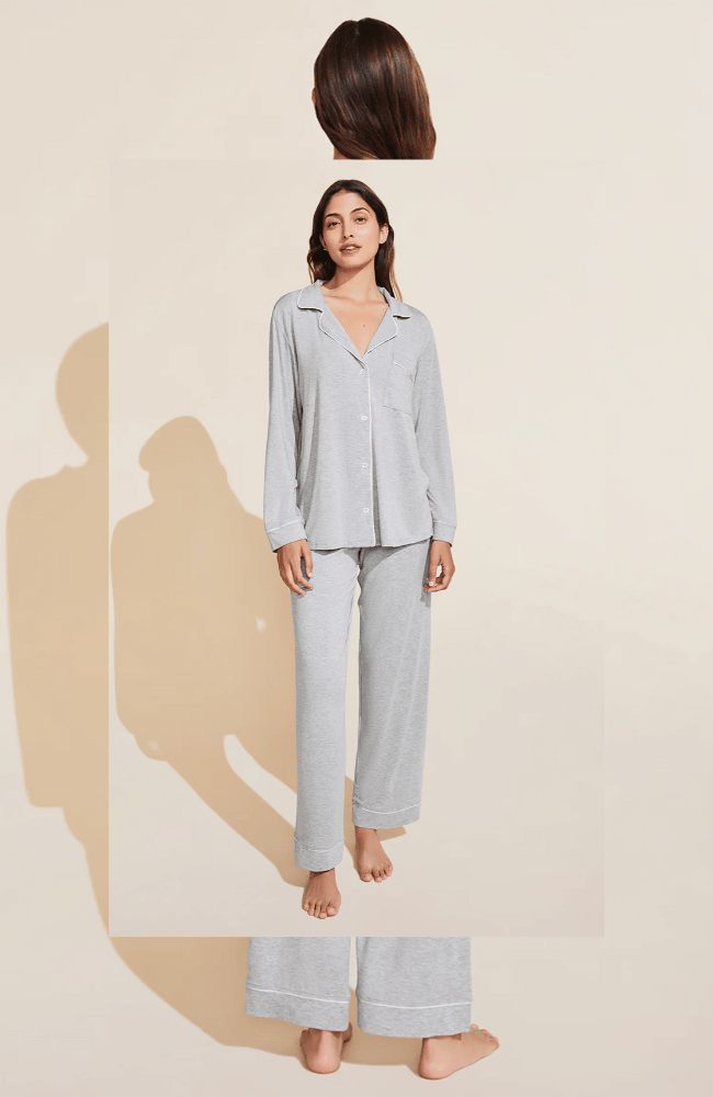 GISELE LONG PJ SET in HEATHER GREY/SORBET PINK-EBERJEY-FLOW by nicole