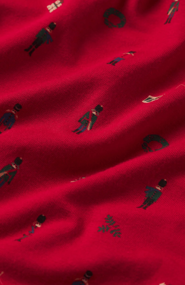 GISELE PRINTED LONG PJ SET in NUTCRACKER HOLLY RED/IVORY-EBERJEY-FLOW by nicole