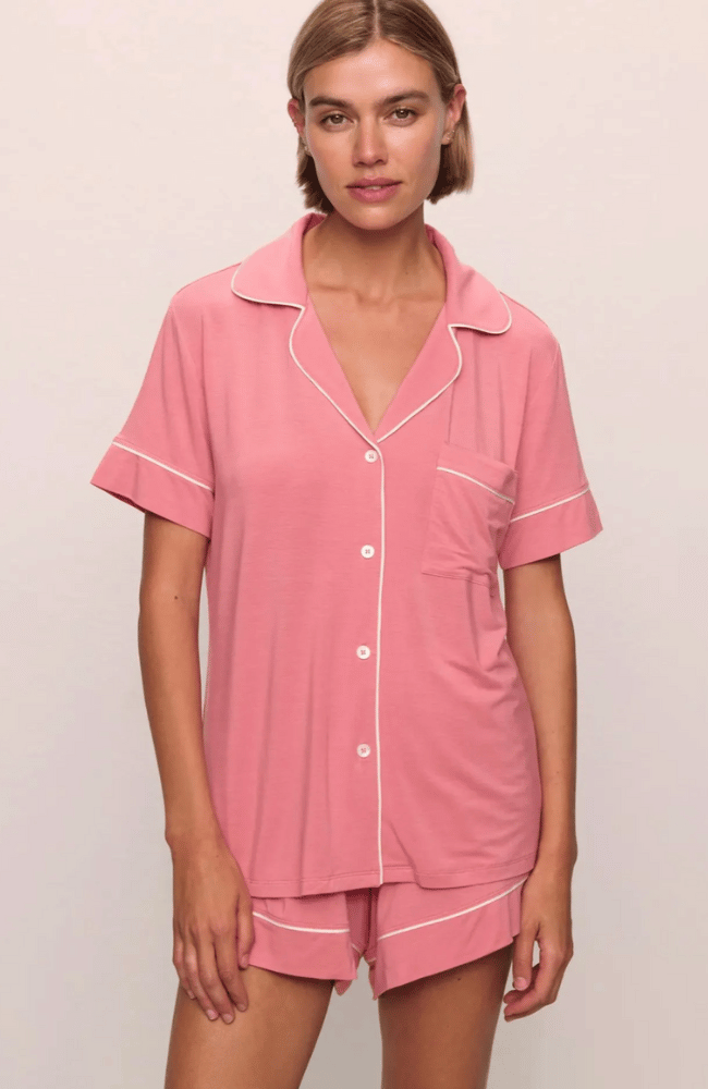 GISELE RELAXED SHORT PJ SET in SUNKISSED CORAL/IVORY-EBERJEY-FLOW by nicole