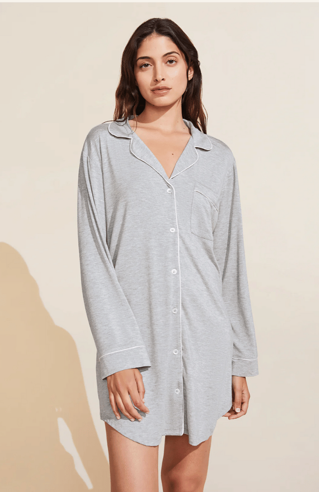 GISELE SLEEPSHIRT in HEATHER GREY/SORBET PINK-EBERJEY-FLOW by nicole