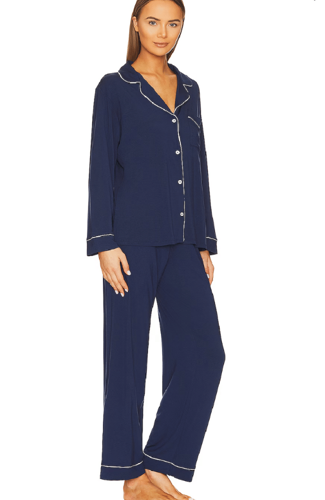 Eberjey Gisele Classic Women's Pajama Set  Long Sleeve Shirt + Long Pants,  Heather Grey/Sorbet Pink, X-Small : : Clothing, Shoes & Accessories