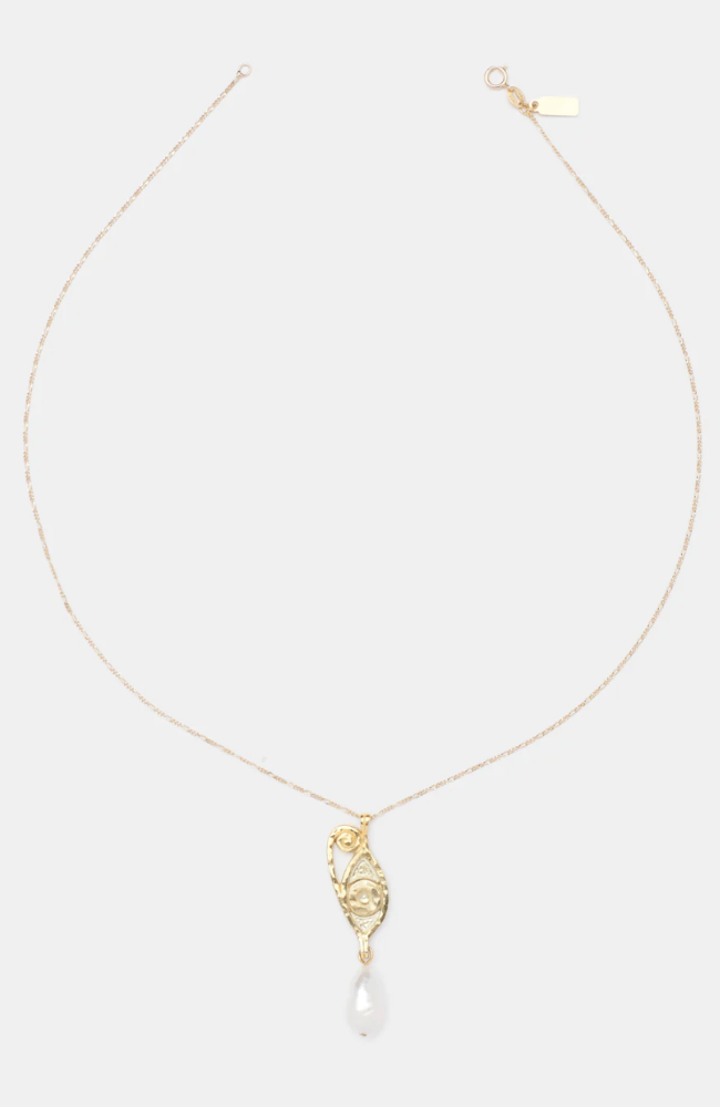 GOLDEN AYLA PEARL NECKLACE-DEUX LIONS-FLOW by nicole