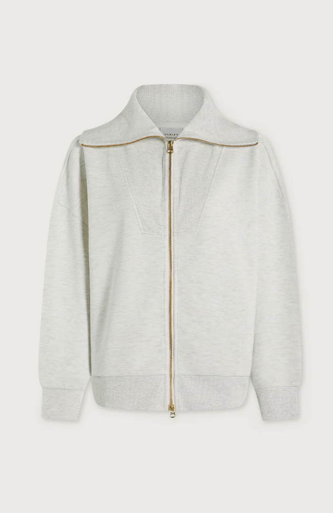 HALLEY ZIP THROUGH SWEAT TOP IVORY ML-Varley-FLOW by nicole