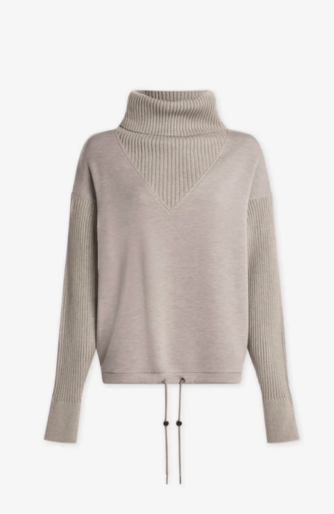 HANNAH COWL NECK SWEAT in TAUPE MARL-Varley-FLOW by nicole