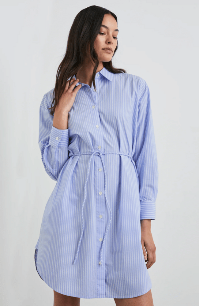 HARMONY DRESS - OXFORD WHITE STRIPE-RAILS-FLOW by nicole