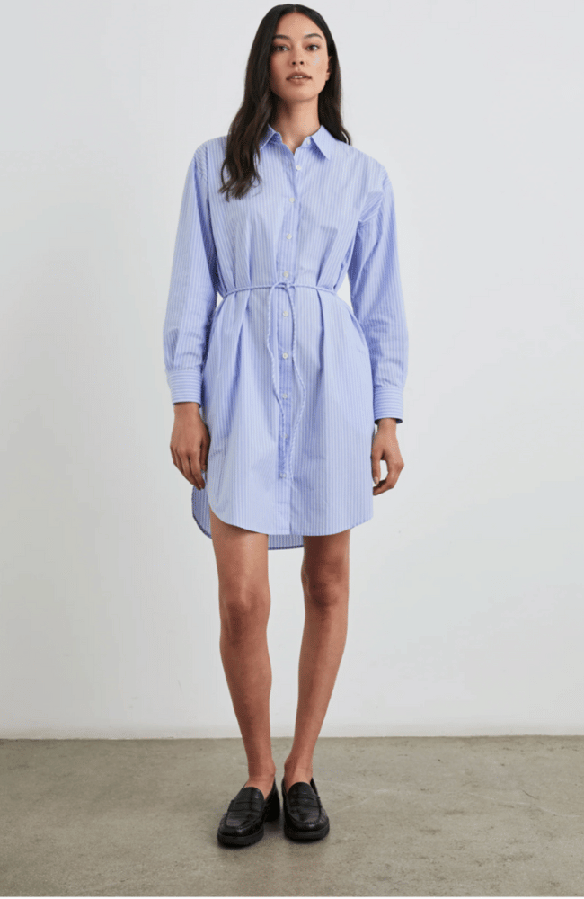 HARMONY DRESS - OXFORD WHITE STRIPE-RAILS-FLOW by nicole