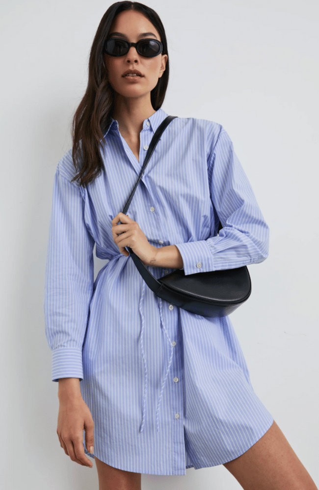 HARMONY DRESS - OXFORD WHITE STRIPE-RAILS-FLOW by nicole
