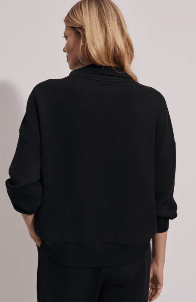 HAWLEY HALF ZIP SWEAT in BLACK-Varley-FLOW by nicole