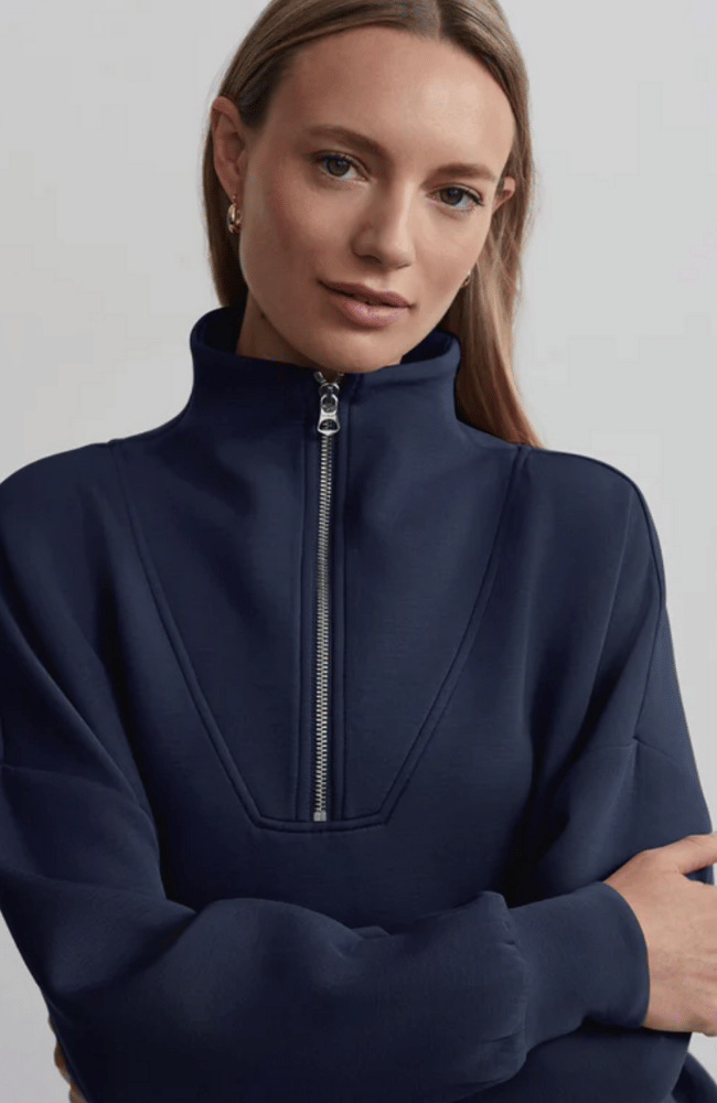 HAWLEY HALF ZIP SWEAT in BLUE NIGHTS-Varley-FLOW by nicole