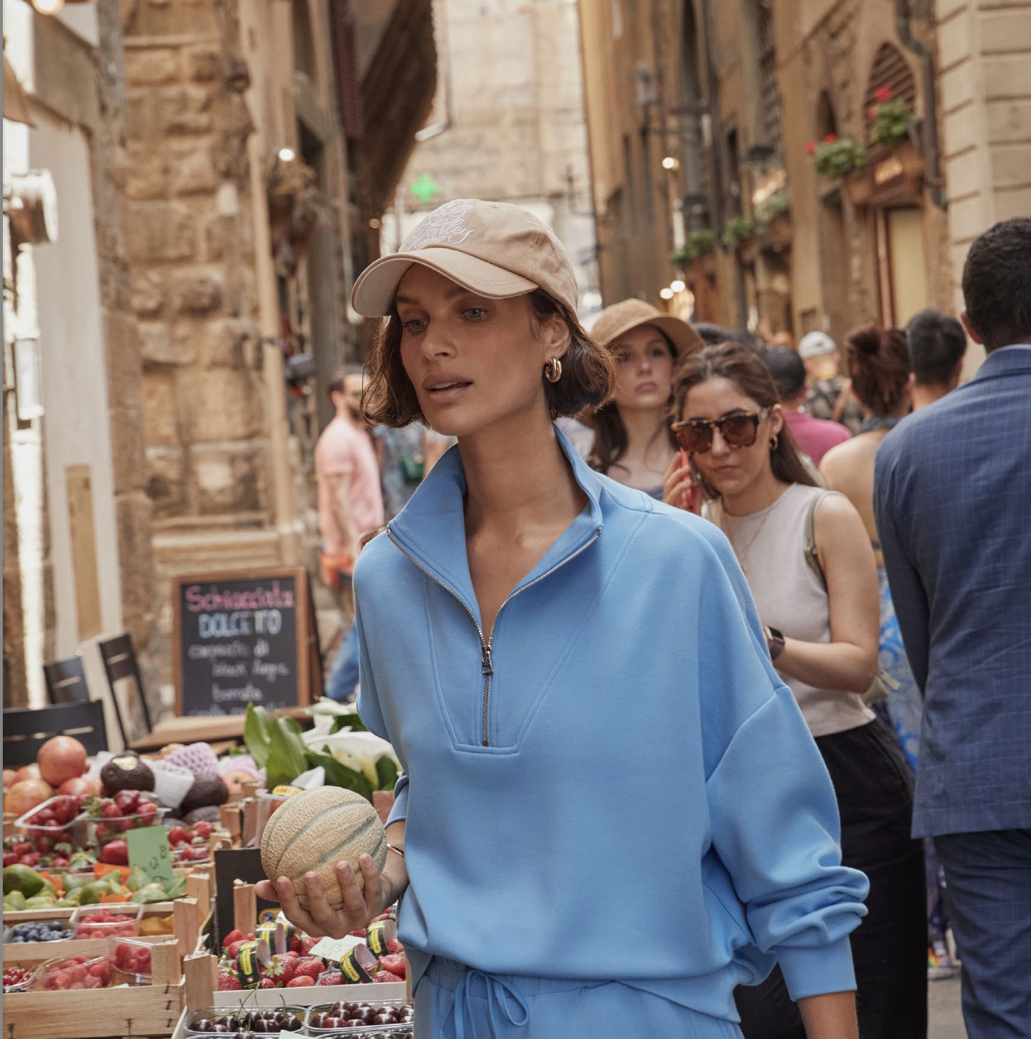 VARLEY HAWLEY HALF ZIP TOP in AZURE BLUE | FLOW BY NICOLE - FLOW