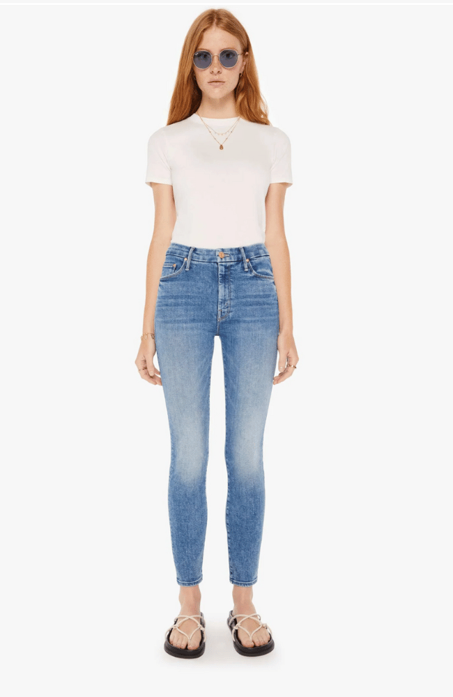 HIGH WAISTED LOOKER ANKLE in ON THE ROAD-MOTHER DENIM-FLOW by nicole