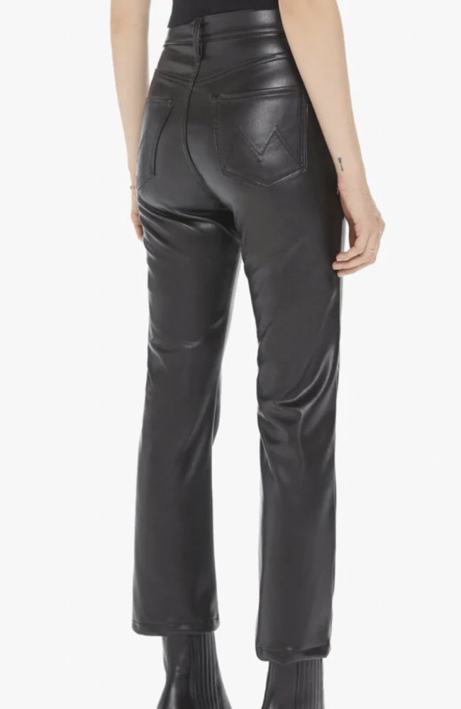 HIGH WAISTED RIDER FAUX LEATHER ANKLE BLACK-MOTHER DENIM-FLOW by nicole