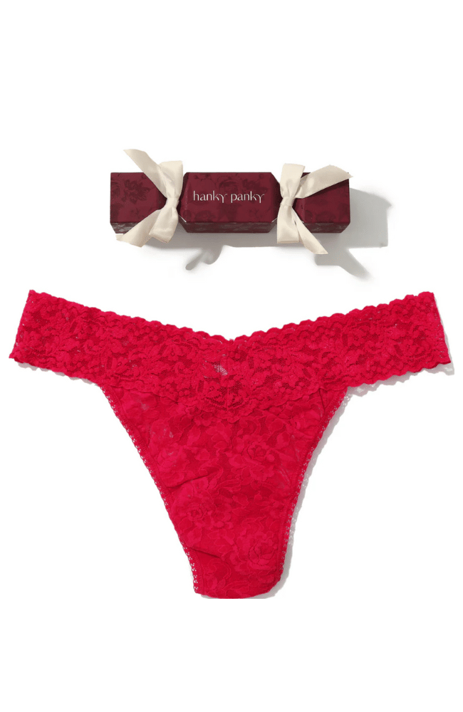 HOLIDAY CRACKER SINGLE ORIGINAL RISE THONG in BEET JUICE-Hanky Panky-FLOW by nicole