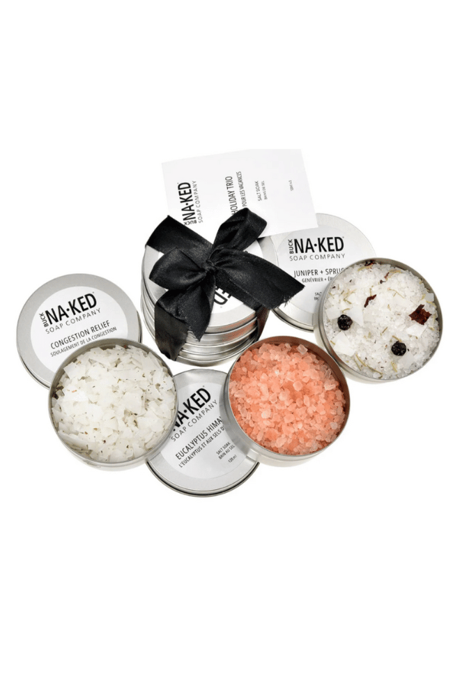 HOLIDAY MINI SALT SOAK TRIO-BUCK NAKED SOAP COMPANY INC.-FLOW by nicole