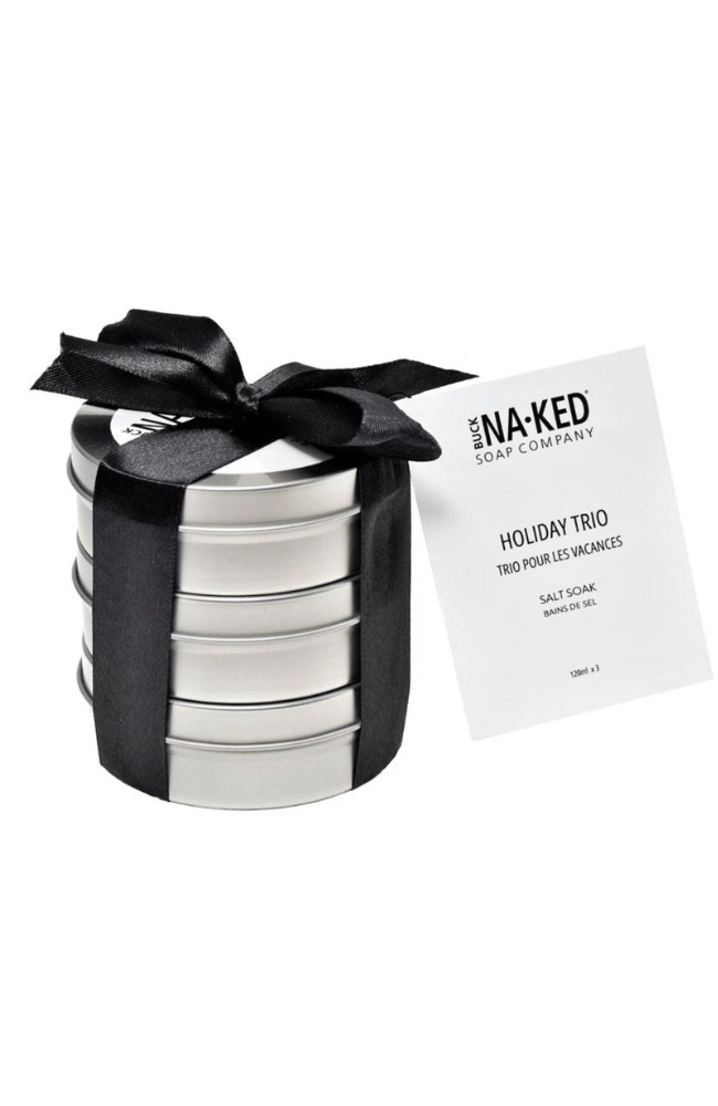 HOLIDAY MINI SALT SOAK TRIO-BUCK NAKED SOAP COMPANY INC.-FLOW by nicole