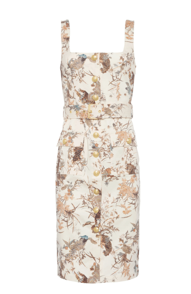 IDY BTN FRONT DRESS in TAPESTRY JUNGLE-L&#39;AGENCE-FLOW by nicole