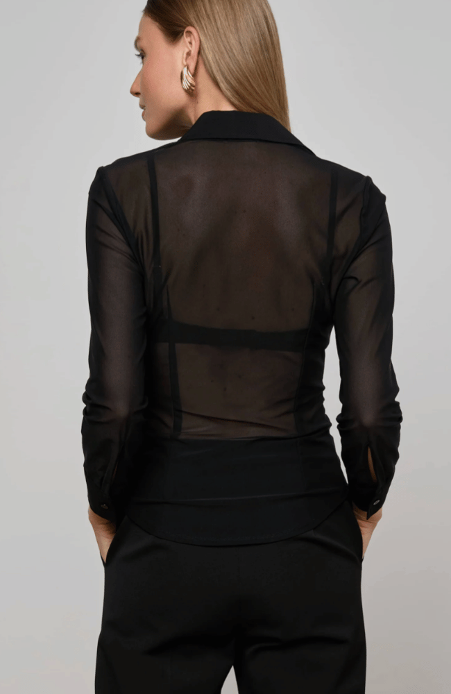 INDIANA FITTED BLOUSE in BLACK-L&#39;AGENCE-FLOW by nicole