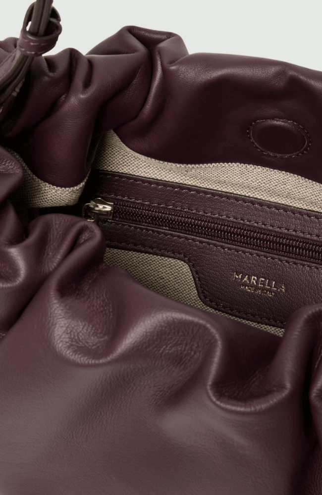 IONIO NAPPA LEATHER HANDBAG in BORDEAUX-MARELLA by MAX MARA-FLOW by nicole