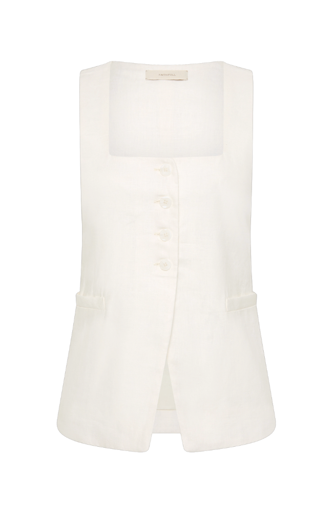 JACKIE VEST WHITE-FAITHFULL THE BRAND-FLOW by nicole