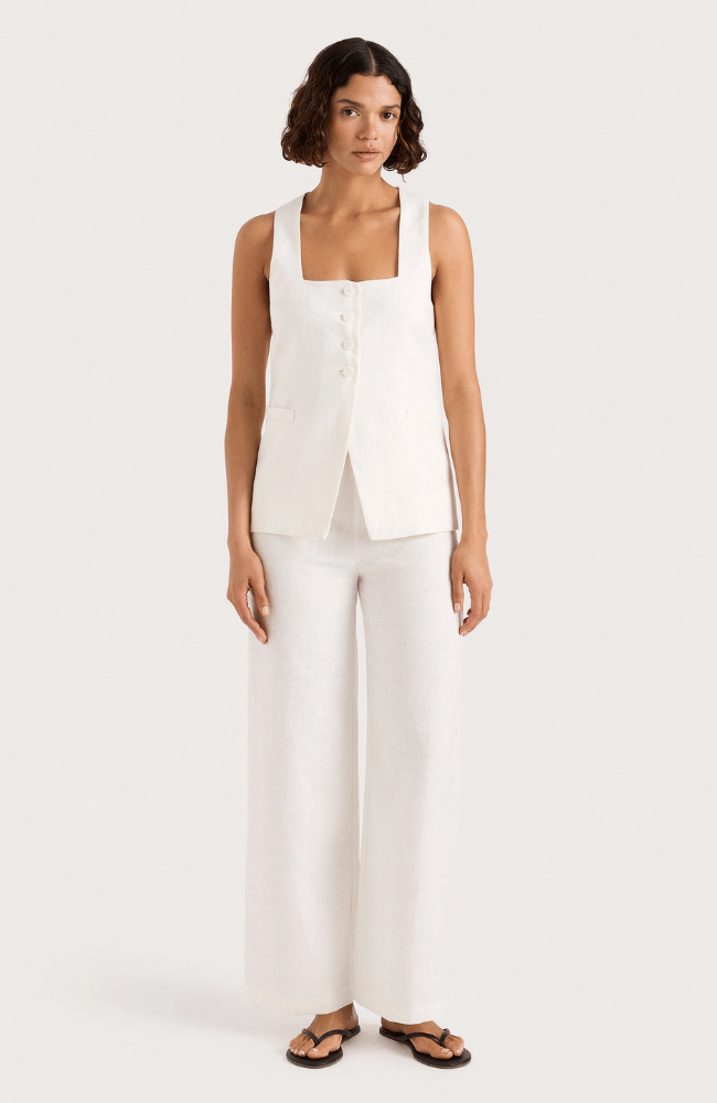 JACKIE VEST WHITE-FAITHFULL THE BRAND-FLOW by nicole