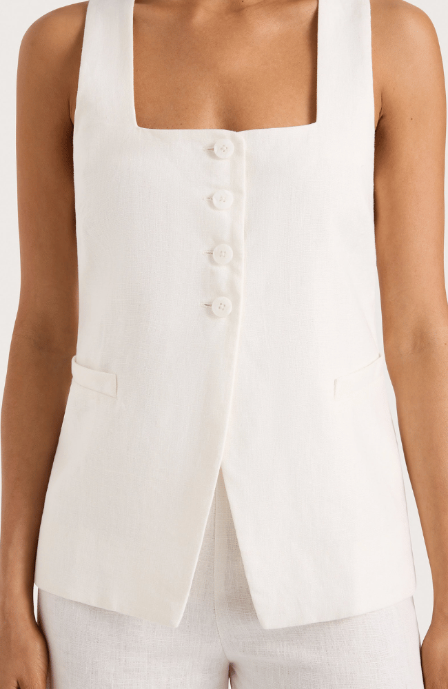 JACKIE VEST WHITE-FAITHFULL THE BRAND-FLOW by nicole
