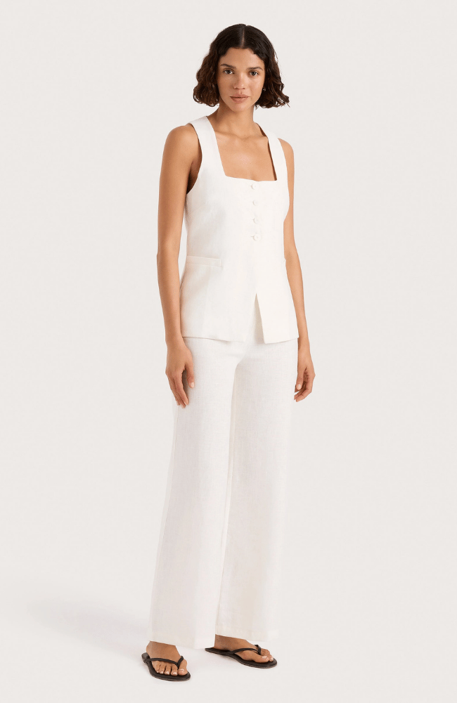 JACKIE VEST WHITE-FAITHFULL THE BRAND-FLOW by nicole