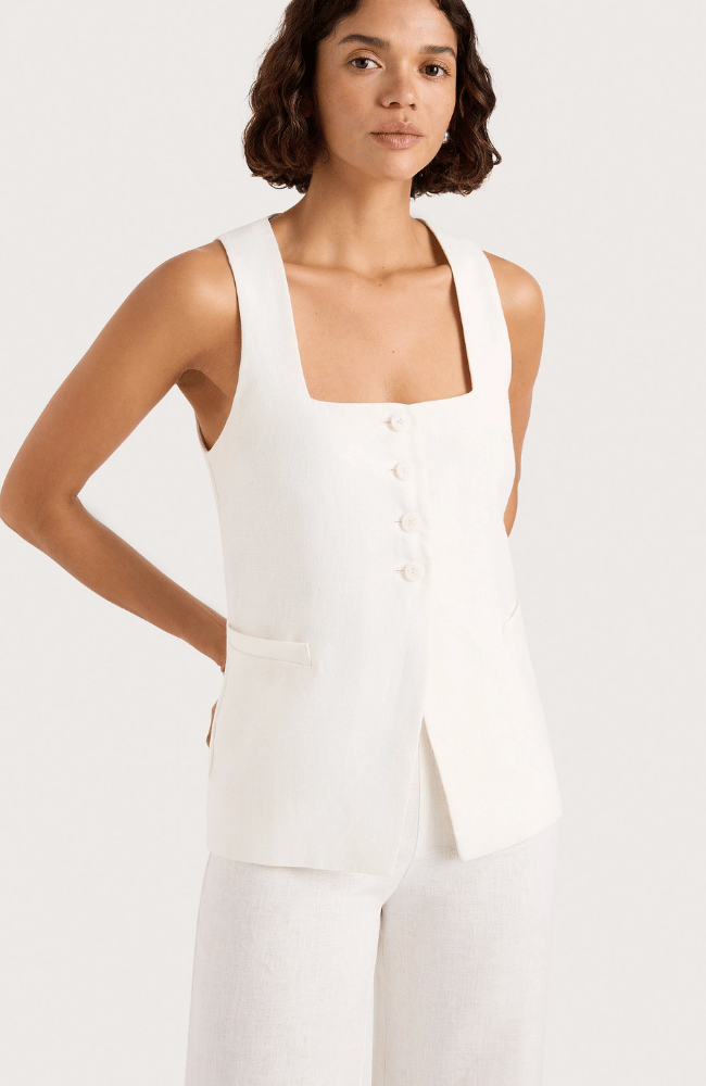 JACKIE VEST WHITE-FAITHFULL THE BRAND-FLOW by nicole