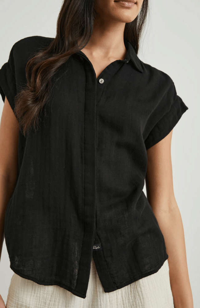 JAMIE SHIRT in BLACK-RAILS-FLOW by nicole