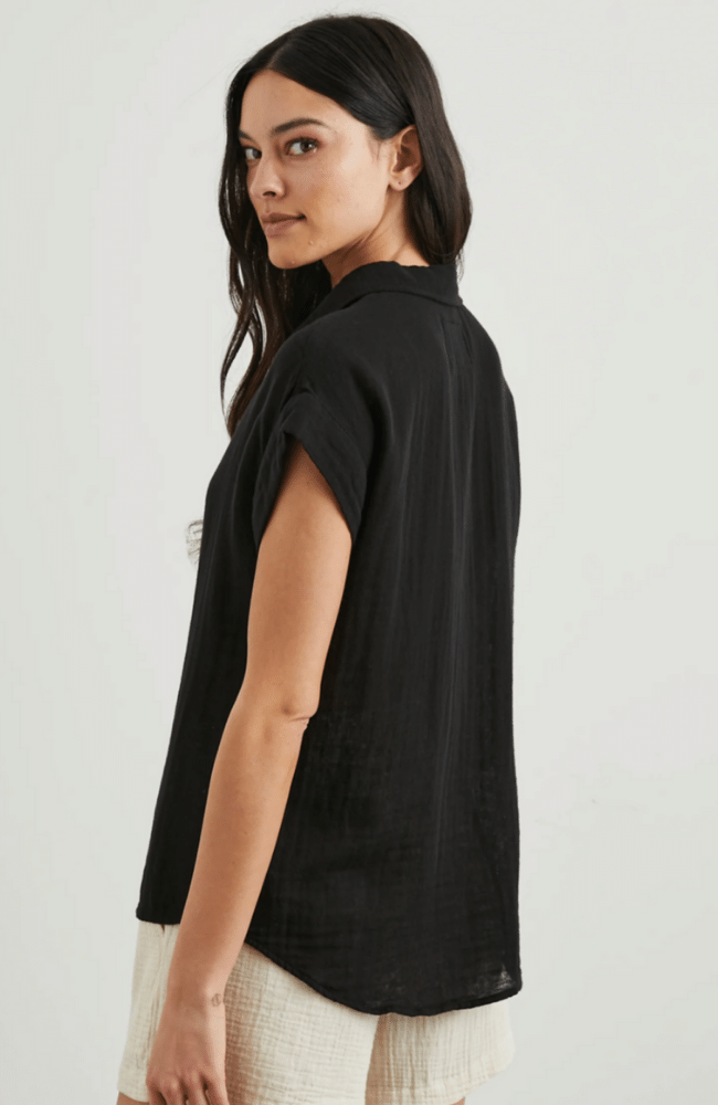 JAMIE SHIRT in BLACK-RAILS-FLOW by nicole