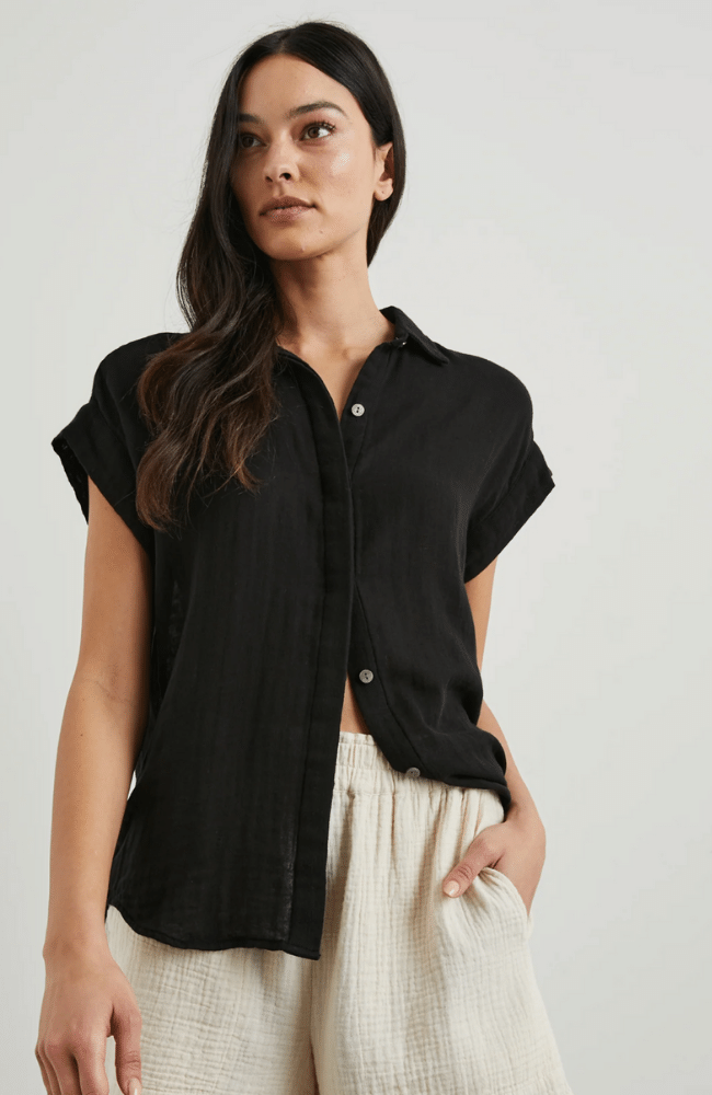 JAMIE SHIRT in BLACK-RAILS-FLOW by nicole