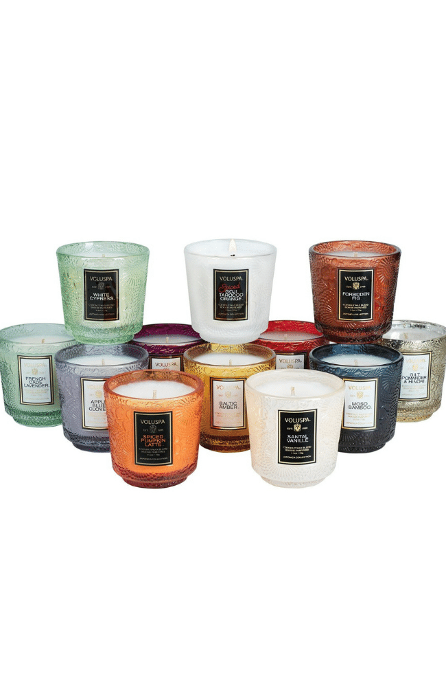 EMBOSSED JAR CANDLE  Candle jars, Fig candle, Voluspa candles