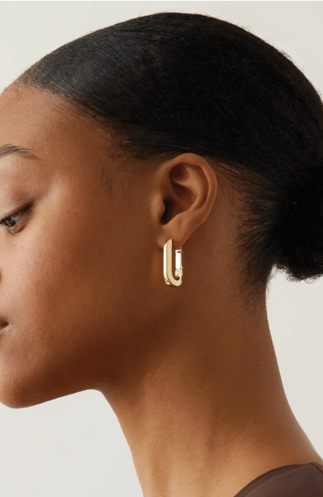 U -LINK EARRINGS in POLISH GOLD-JENNY BIRD-FLOW BY NICOLE CANADA