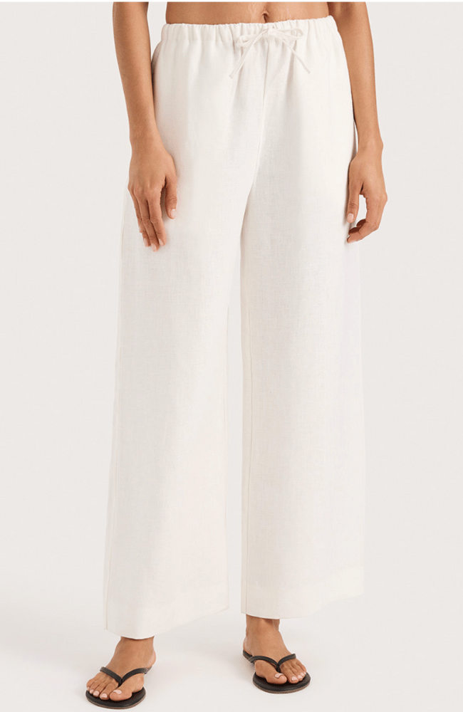 JONES PANT in WHITE-FAITHFULL THE BRAND-FLOW by nicole