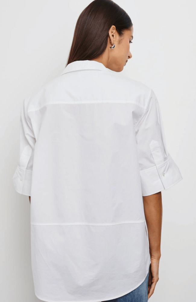 JUDA SHIRT in WHITE-RAILS-FLOW by nicole
