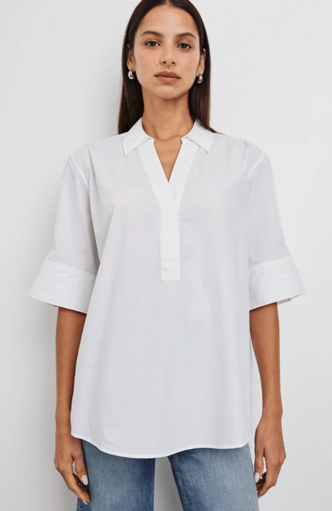 JUDA SHIRT in WHITE-RAILS-FLOW by nicole